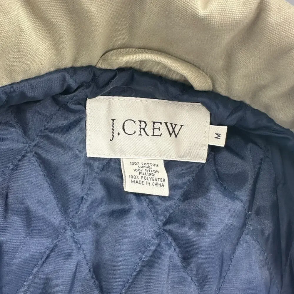 J. Crew Men's M‎ Insulated Barn Jacket Khaki Tan Utility Workwear Chore Coat